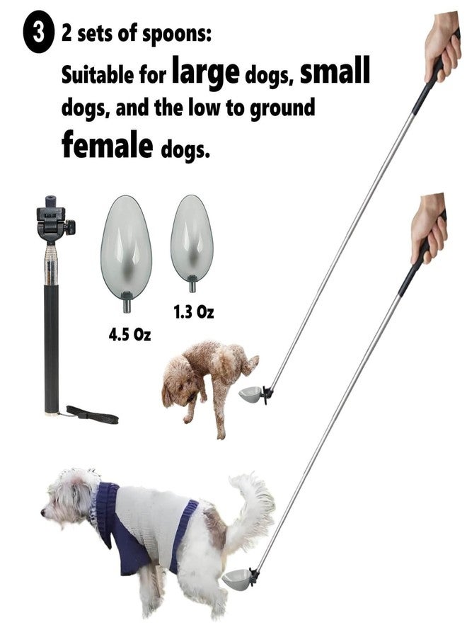 iNenya Dog Urine Sample Catcher，Telescopic Dog Pee Sample Collector，Pet Urine Stick for Small Large Female Dogs (Grayspoon&4bottles) - Image 5